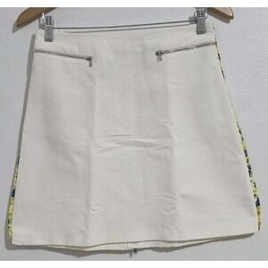 SPORTMAX CODE Ivory Zip Floral Edge Italy Made A‎ Line Womens Sz 8 Cottage New
